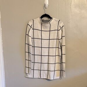 LOFT windowpane mock neck sweater